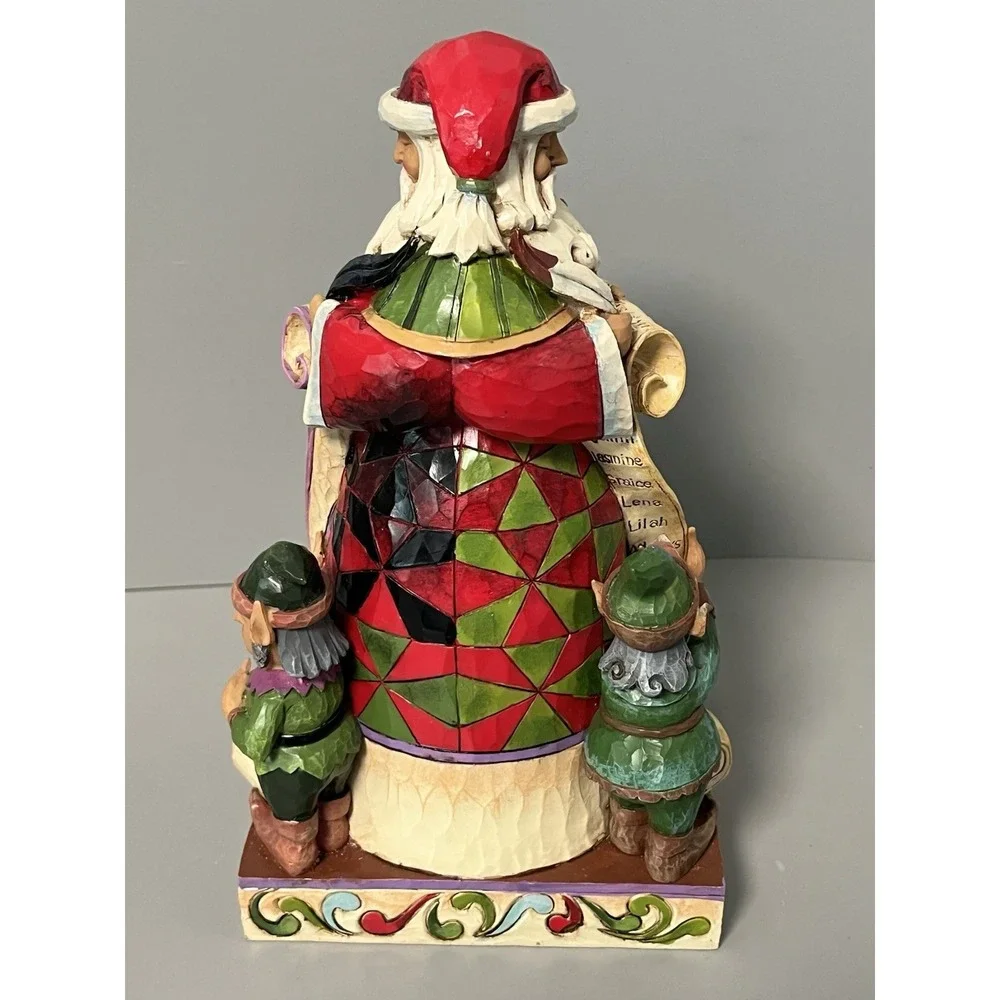 Jim Shore -Checking It Twice- 2 Sided Figurine Naughty Nice Santa Christmas 10
